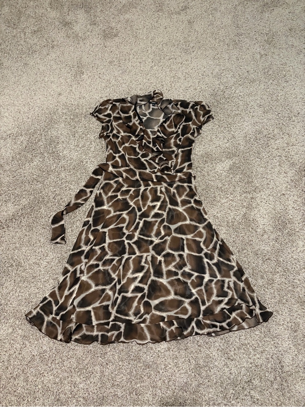 MSK Brown and Cream Midi Dress